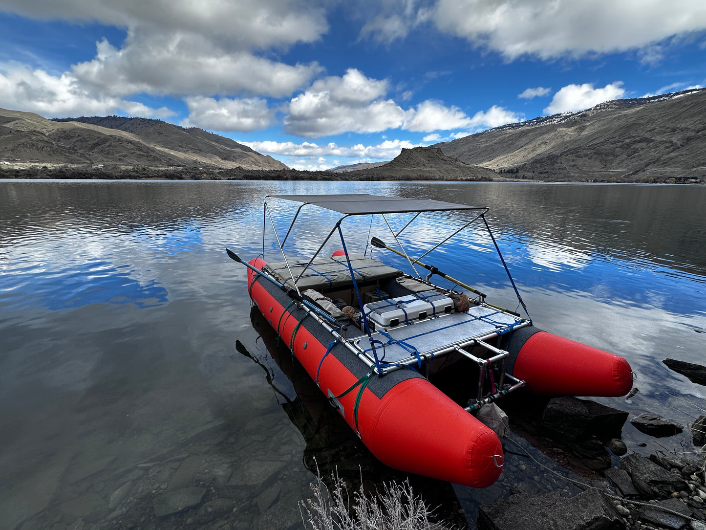 Garnboat Cataraft Sleep-A-Board 15'-17' x 28" Expedition Cataraft Frames and Complete Boats, Made to Order