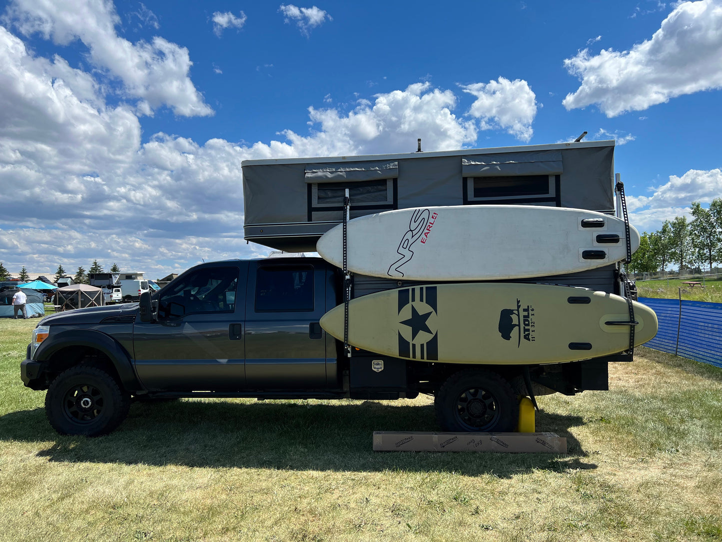 Truck Camper - Dual Paddleboard, SUP, & Surfboard Rack - Free Shipping